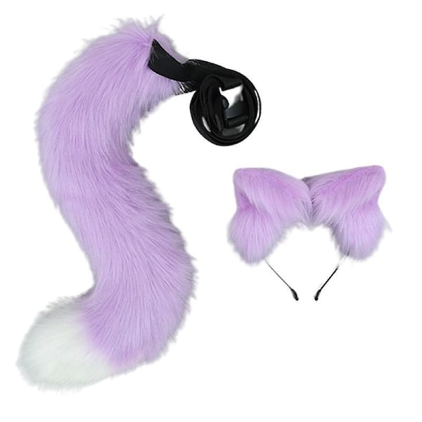 Anime Animal Headband And Tail Costume Anime Party Cat Cosplay Costume Purple