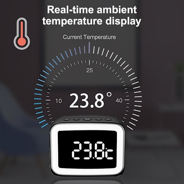 Bt511 Wireless Bluetooth-compatible 5.0 Speaker Music Player Alarm Clock Makeup Mirror Red