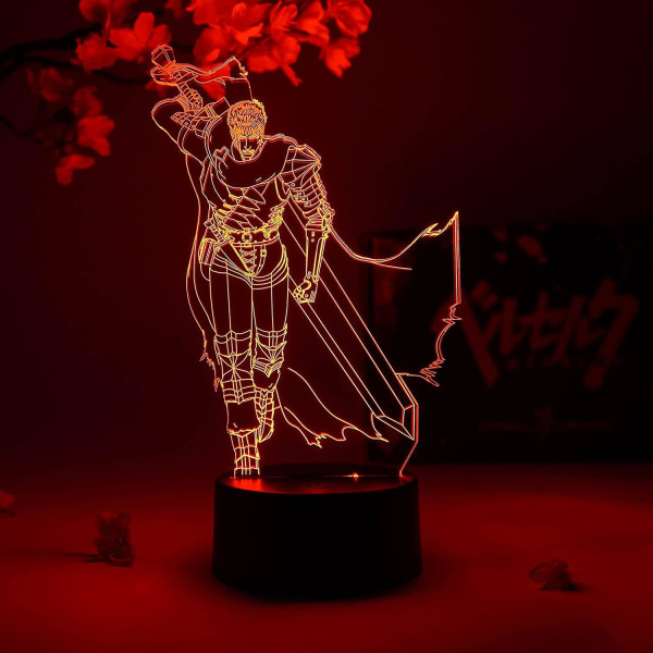 Wekity Guts Otaku Lamp  Berserk  Anime Lamp Figure Night Light, 16 Color Rgb Led  Remote, 3d Anime Room Dcor Gift For Otaku