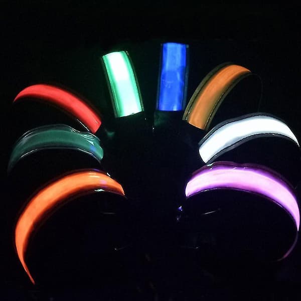Rechargeable Led Light-emitting Armband Led Reflective Bracelet Night white