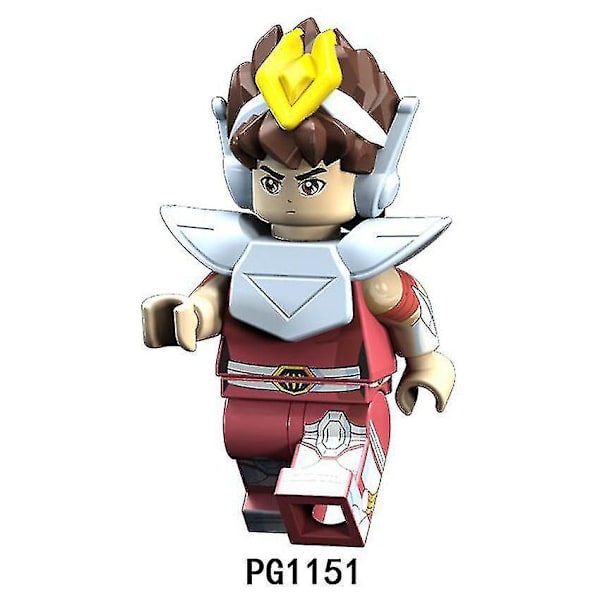 6kpl Saint Seiya -nukke Athena Glacier Purple Dragon Seiya Ikki Koottava Rakennuspalikka Minifiguurilelu