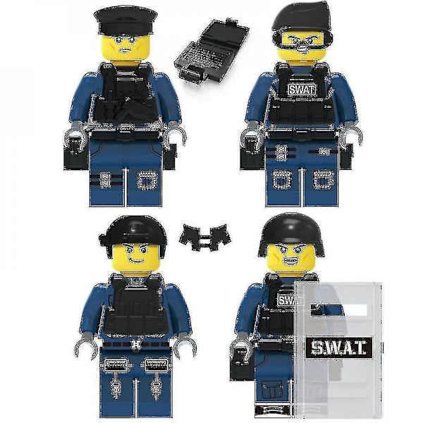 22 Pieces Of Military Police Building Blocks Minifigure Diy Small Particles Assembled Doll Ornaments