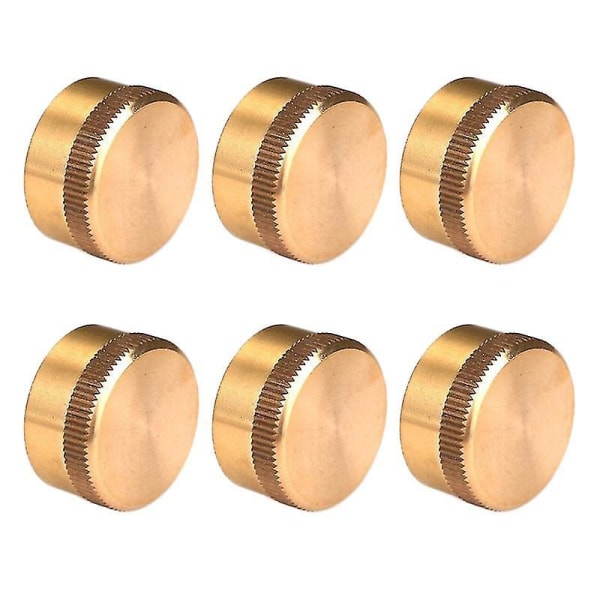 6 Pcs Solid Brass Refill Cap Propane Bottle Cap Gas Tank Cylinder Sealed Cap Protect Cap For Outdoor Camping Stove Cooking Bbq Use Golden