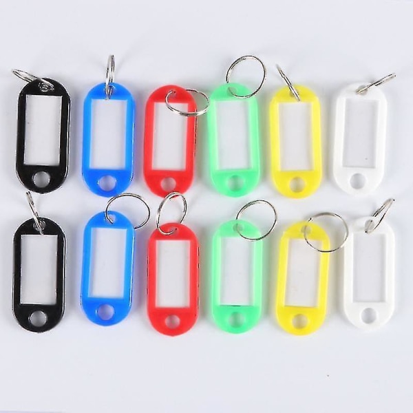 30/10pcs/set Plastic Keychain Key Fobs Luggage Id Label Name Cards Tags With Split Ring For Baggage Key Chains Key Rings 10 pcs