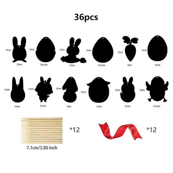36 Pieces Easter Crafts Easter Design Rainbow Scratch Craft Art Diy Toy