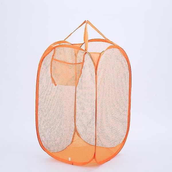 Foldable Laundry Baskets Pop Up Easy Open Mesh Laundry Clothes Hamper Basket For College Dorm Orange