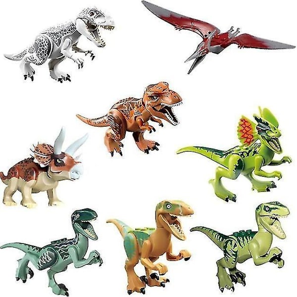 8 Pcs Children's Toy Dinosaur Building Block Jurassic Dinosaur Assembled Educational Toy Gift