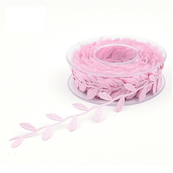 15m Leaves Ribbon Scrapbook Diy New Year Christmas Crafts Gift Wrapping Decor Pink