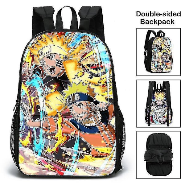 Dobbeltsidet Skoletaske Ny Naruto Naruto Primær- og Sekundærskoleelever Rygsæk Naruto Rygsæk