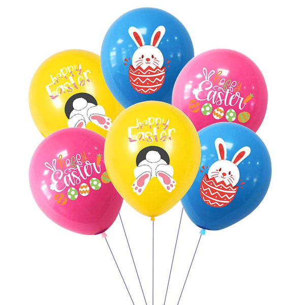 Easter Pull Flag Latex Balloons Set Egg Bunny Print Paper Banner Happy Easter Decoration C