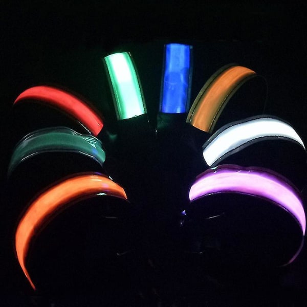 Rechargeable Led Light-emitting Armband Led Reflective Bracelet Night green