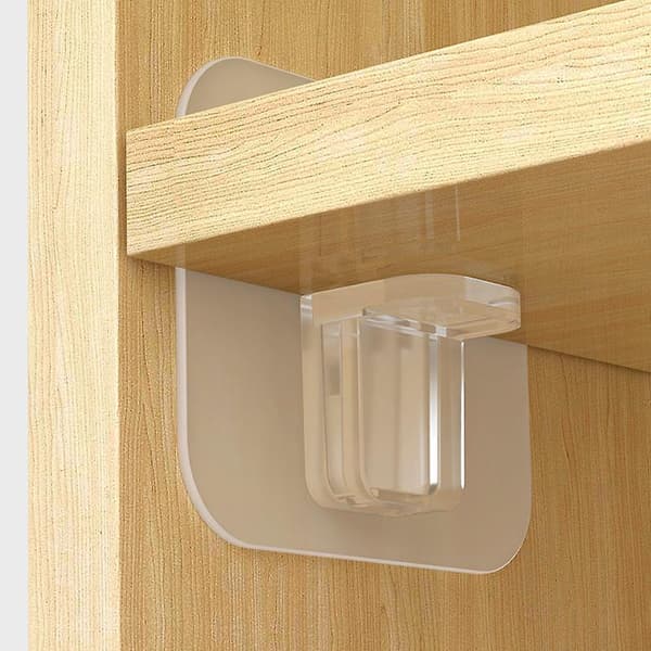 12pcs Adhesive Shelf Support Pegs Drill Free Nail Instead Holders Closet Cabinet Shelf Support Clips Wall Hangers B