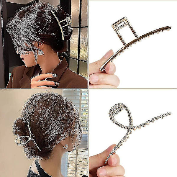 Hair Clips For Women, 4 Styles Metal Big Hair Claw Clips For Thick Long Hair