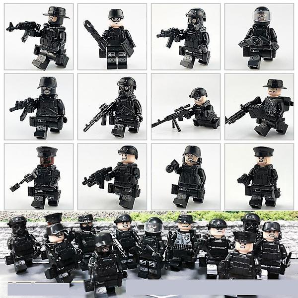 City Police Mask Body Armor Puzzle Building Block Minifigure 12pcs