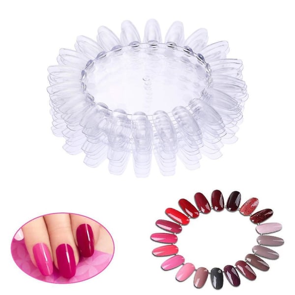 10 Pieces Round Nail Display Nail Tip Exhibition Nail Art Color Card Plastic Nail Art Display Nails Presentation Display For Nail Practice