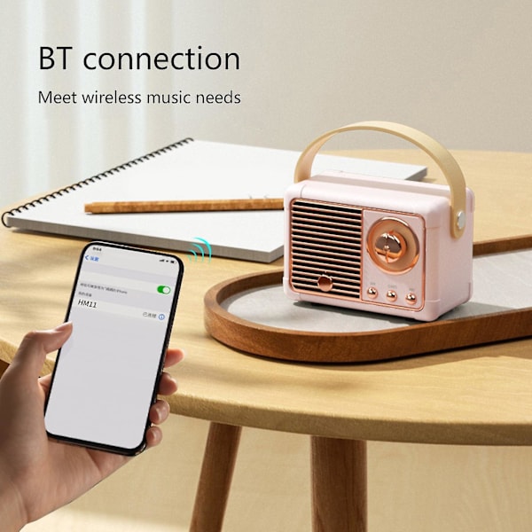 Hm11 Portable Music Player Mini Retro Rechargeable Speaker Radio Outdo Blue