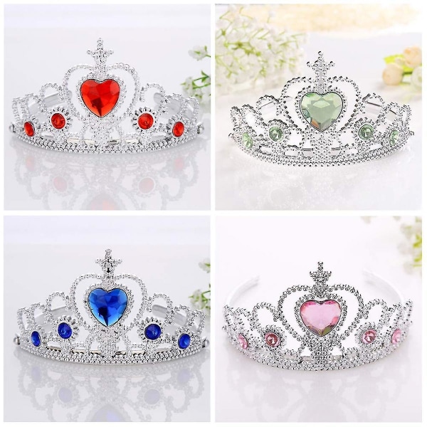 Dress Up Crown Set Princess Costume Party Accessories (8 Colors) Yellow+navy+green+pink+white+red+sky Blue+purple