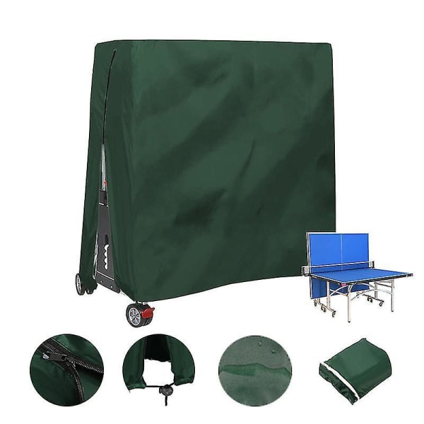 Outdoor Waterproof And Dustproof Table Tennis Table Cover Table Tennis Table Cover 165x70x185cm green