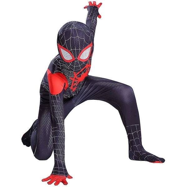 Spiderman Cosplay Suit Miles Morales Spider Man Costume Zentai Bodysuit Superhero Jumpsuit For Adults Kids 170cm-Adult