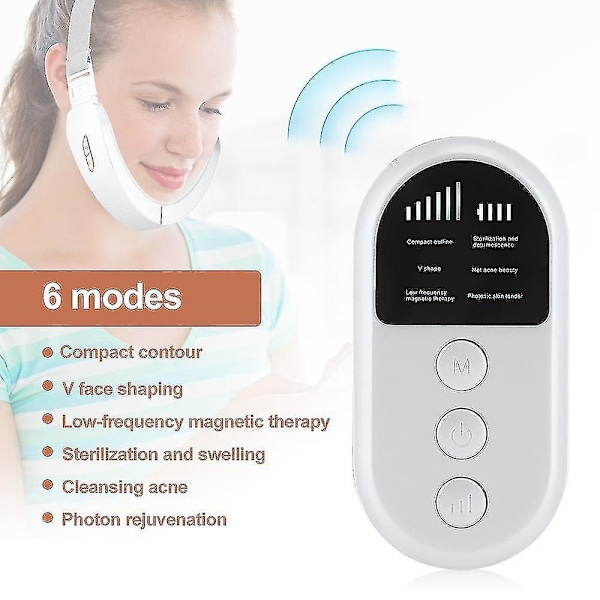 Facial Massage Machine V Facial Beauty Machine Wireless Remote Control Ems Color Light Vibration