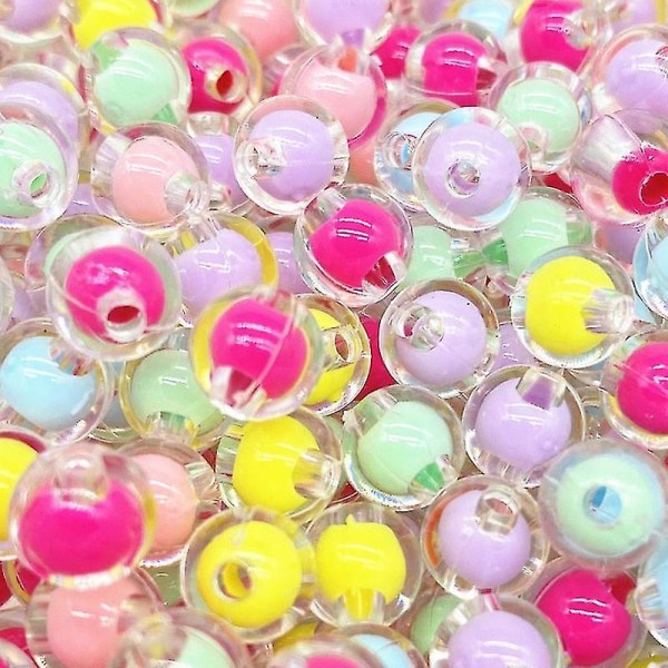 8mm Acrylic Round Beads Loose Spacer Beads For Jewelry Making Rose