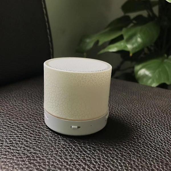 A9 Portable Crack Rechargeable Led Light Wireless Bluetooth-compatible Speaker Music Playe White