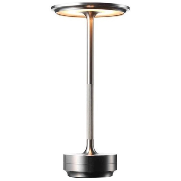 Rechargeable Cordless Metal Table Desk Lamp Touch Control Dimmable Night Lights Silver