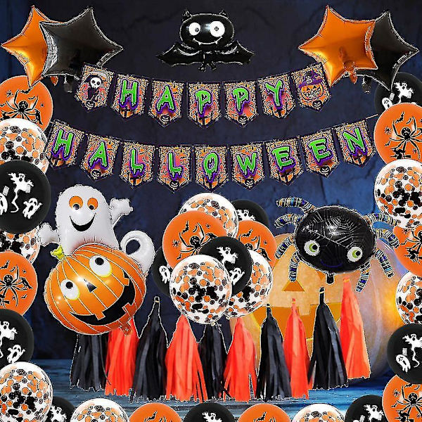 Halloween Ballonsæt, til børns Halloween-temafest baggrund klasseværelsesdekorationer