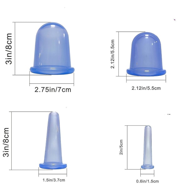 7pcs/set Cupping Therapy Silicone Anti-cellulite Vacuum Suction Massage White