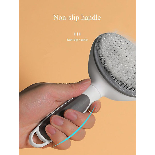 Self-cleaning Brush And Grooming For Cats And Dogs To Remove Loose Undercoat grey