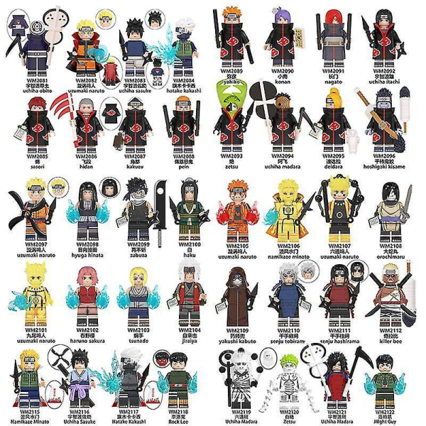 Naruto Smoked The Building Blocks Uzumaki Naruto Uchiha With Soil Flag Wood Kakashi Single Plug-in Toy 2 random minifigures