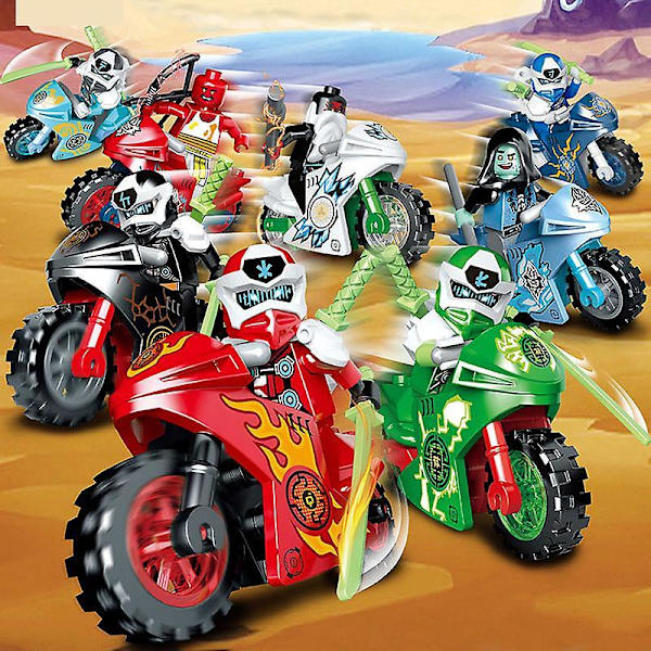 Ninja Motorcycle 8 Minifigure Children's Toy Building Blocks