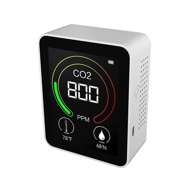 Co2 Meter Temperature And Humidity Detector Portable Air Quality Monitor