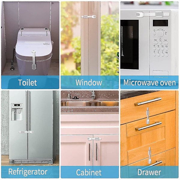 Baby Proofing Child Safety Locks Childproof Cabinet Latches With 3m Adhesive For Fridge, Cabinets, Drawers 4 pack