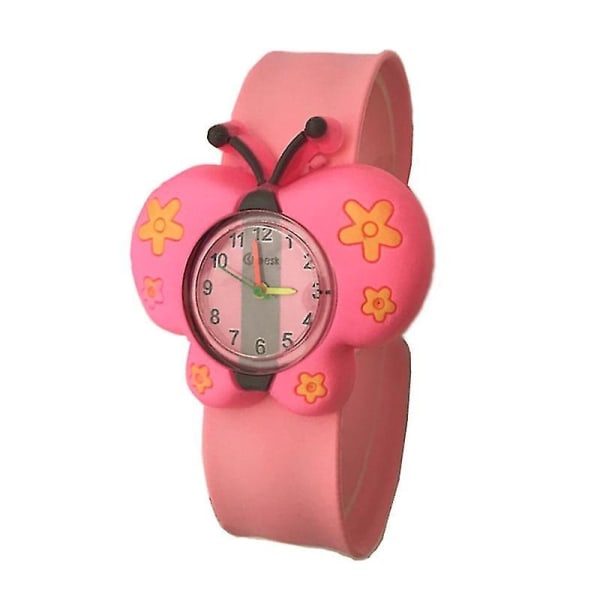 Children Cartoon Watches Wrist Watch Indicating Quartz Electronic Wris Butterfly pink