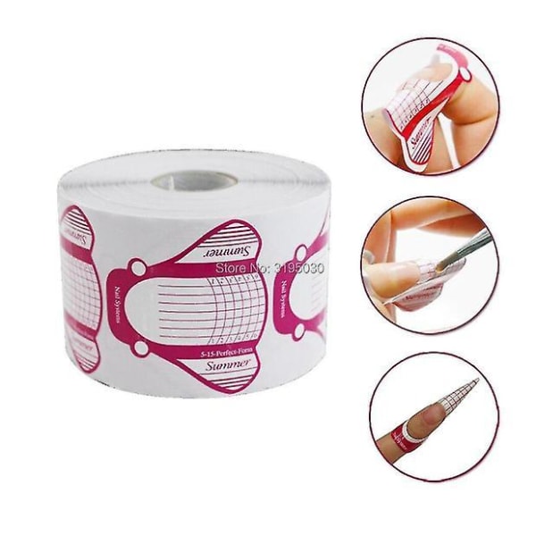 High Quality 500pcs/roll Nail Tips Gel Accessory|nail Forms|gel Extension Stickercurl Formes