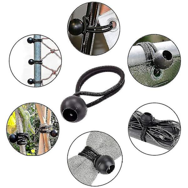 30pcs Elastic Tensioner, Rubber Bungee Tensioners With Ball, For Tarpaulin