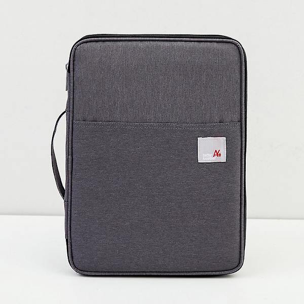 Waterproof Oxfored A4 File Folder Document Bag Business Briefcase Storage Bag For Notebooks Pens Pad Computers Student Gift Dark Gray