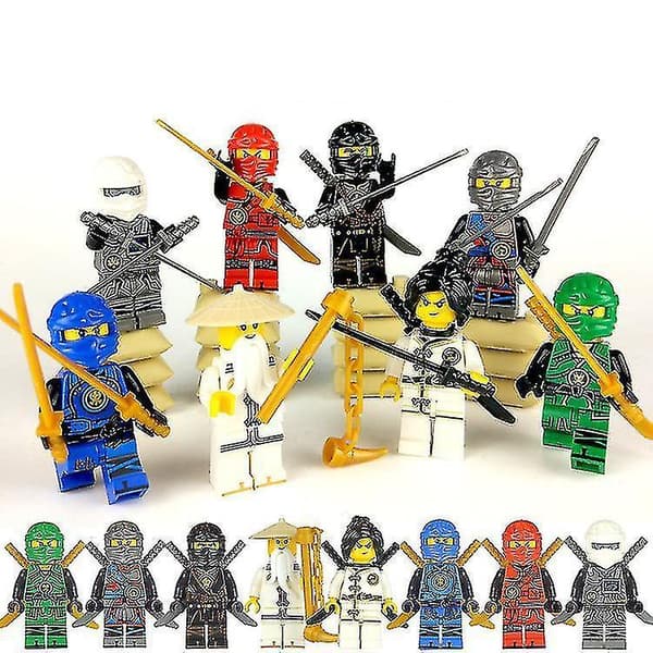 8pcs Phantom Ninja Building Block Minifigure Python Snake Monster Tribe Puzzle Assembling Building Block Doll Toy