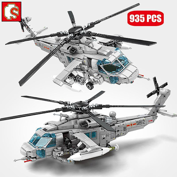 Sembo Technical Military Armed Helicopter Model Building Blocks Kits Swat Police Fighter Aircraft Bricks Gunship Toys For Boysno Original Box1