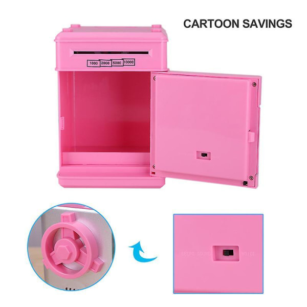 Atm Piggy Bank Mini Electronic Password Money Box Safety Chewing Cash Coins Saving Box Automatic Deposit Banknote Kids Toys Gift H