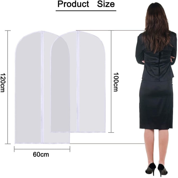 Pack Of 12 Garment Bag Suit Long, 60 X 120/100 Cm Edge Transparent Suit Bag Garment Bags