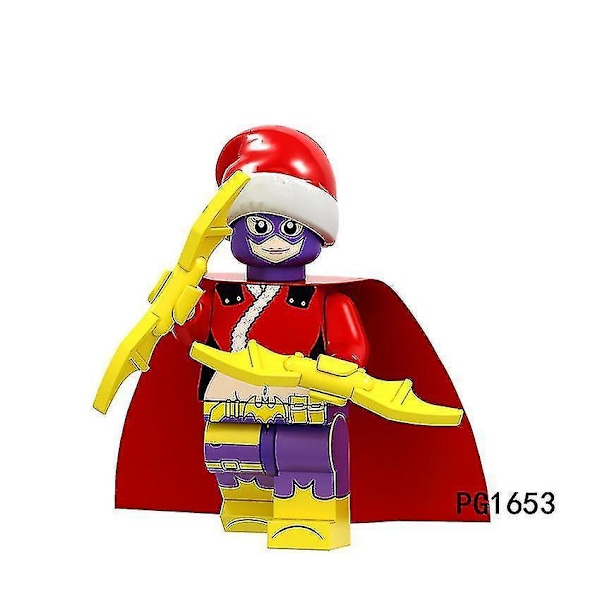 8pcs Christmas Version Of Superhero Minifigure Panther Black Widow Assembled Building Block Doll Decoration Toy