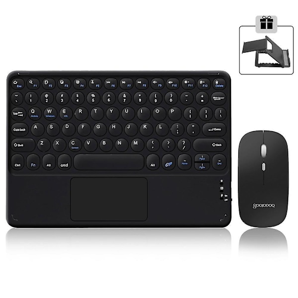 Ipad Keyboard And Mouse Combo, Wireless Bluetooth Keyboard Black A
