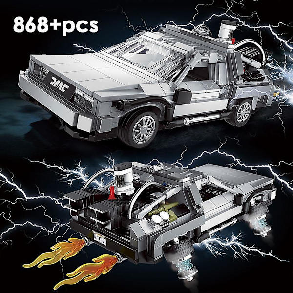 Creative Time Machine Car Model Technical Building Blocks Movie Concept Vehicle Moc Bricks Toys Gifts For Children Boys Adultsin Bubble Bag