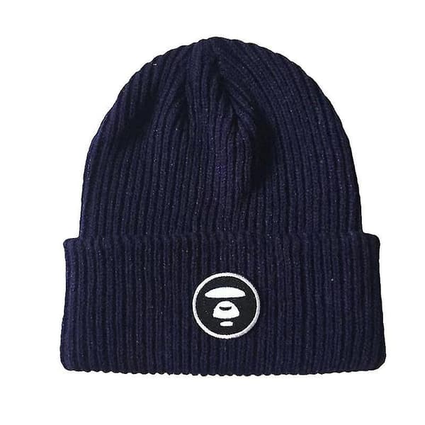 Varm Vinter Unisex Strikket Lue Hatt 3 Navy