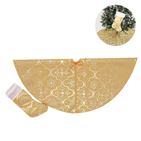 Snowflake Christmas Tree Skirt -120cm White