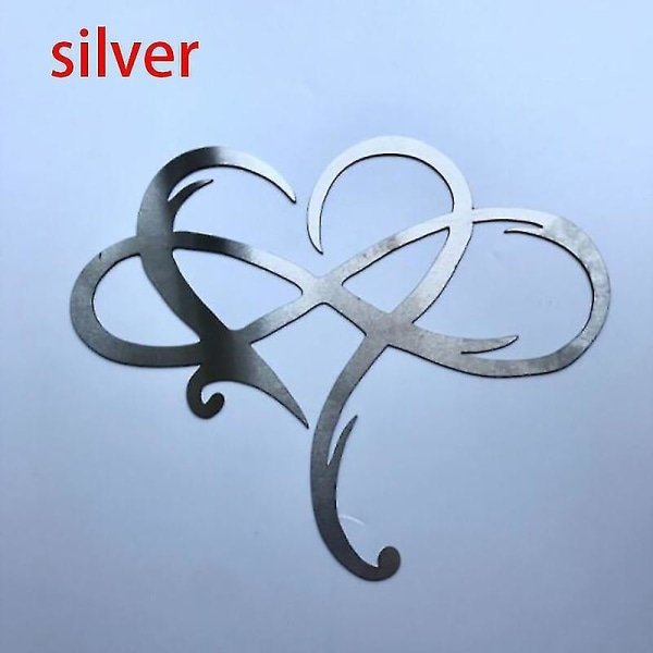 Eternal Love Iron Art Decoration Infinity Heart Metal Wall Decoration Art Love Family Logo Wedding Ornament Family Gift Hanging Picture, Black, 45*30c