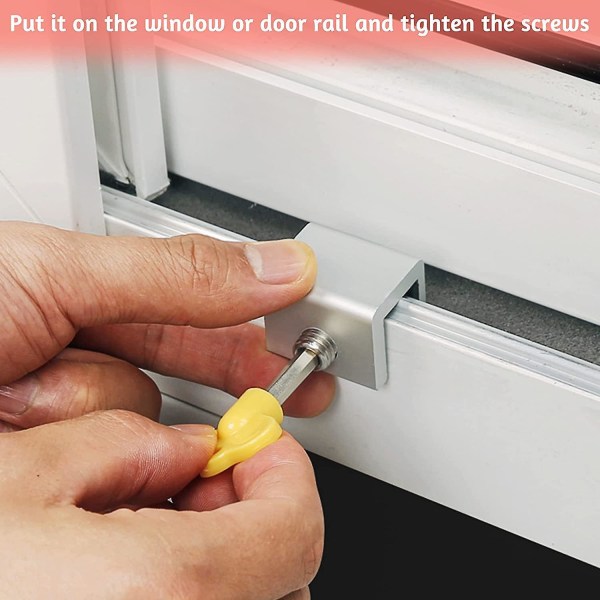 4 Pieces Sliding Window Locks Door Latches Window Restraints Anti Burglar Locks Child Safety