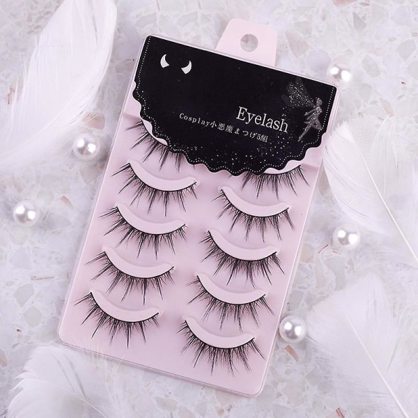 5 Pairs Extension False Eyelashes, Japanese Style Makeup Cosplay Eyelashes, Masquerade Party Eyelashes, Fake Eyelashes Natural Look